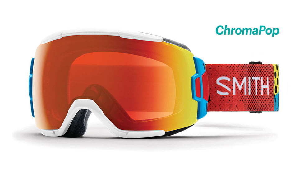 Smith Vice Spherical ChromaPop Goggle, w/Microfibe Goggle Bag, Burnside/Chromapop Everyday Red Mirror, VC6CPEBSD18