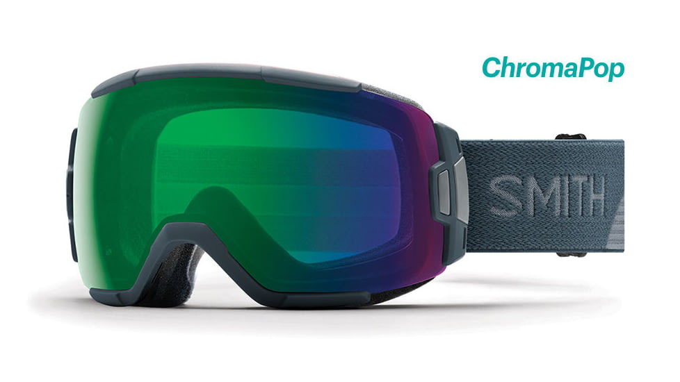 Smith Vice Spherical ChromaPop Goggle, w/Microfibe Goggle Bag, Thunder Split/Chromapop Everyday Green Mirror, VC6CPGTFB18