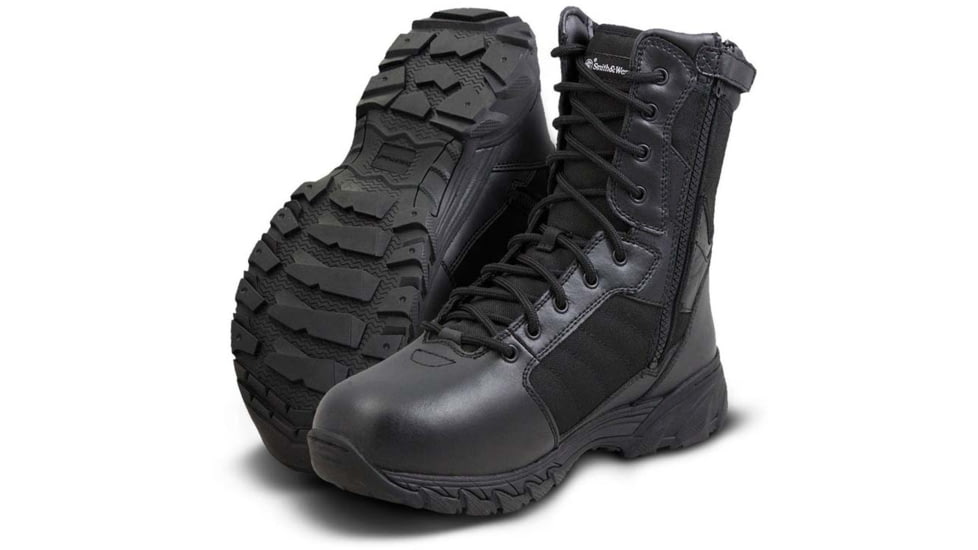 Smith &amp; Wesson Breach 2.0 8in Side Zip Tactical Boot - Mens, Black, 810201-14.0-W