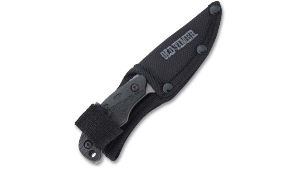 Smith &amp; Wesson Copperhead Small Fixed Blade Knives, 2.25 in, 7CR17MOV Stainless Steel, Black, Rubber, 1085953