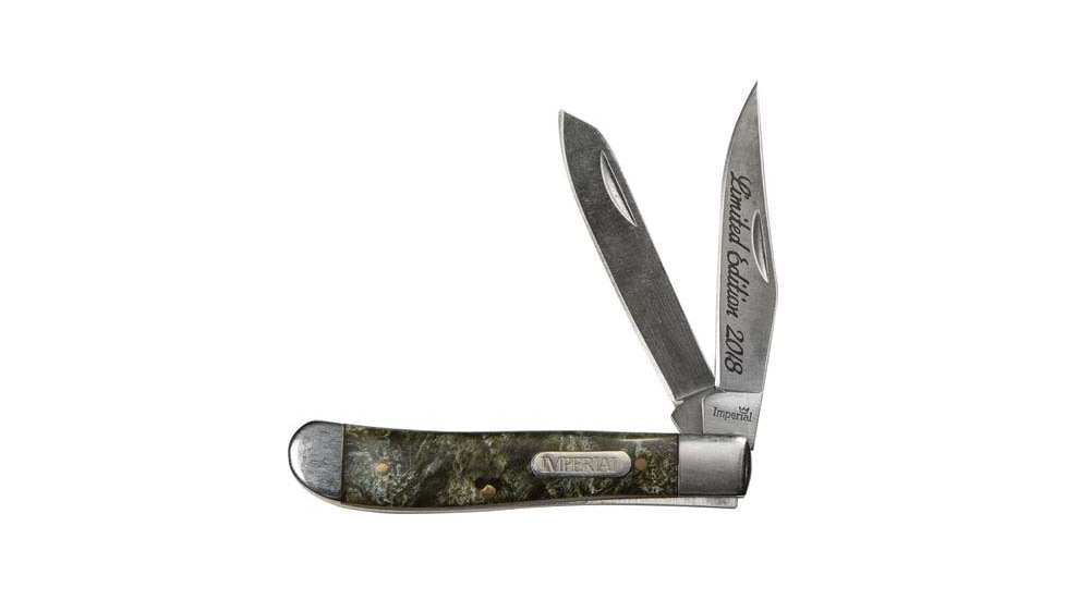Smith &amp; Wesson Imperial Trapper w/Tin Folding Knives, 3Cr13 Stainless Steel, Black, Celluloid, 1085941