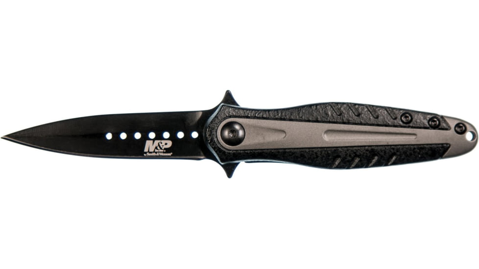 Smith &amp; Wesson Mpsh50bcp Shield Dagger Blk/Gray Folding Knives, 2.625 in, 8Cr13MoV Stainless Steel, Aluminum, 1085893