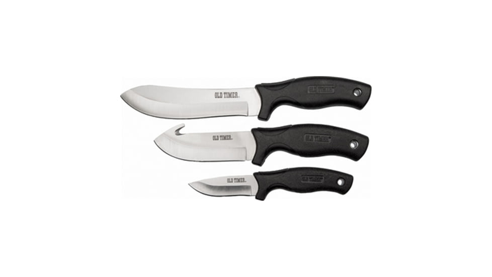 Smith &amp; Wesson Ot Hunt Pack W/blk Sheath Fixed Blade Knives, Stainless Steel, Black, 1085935