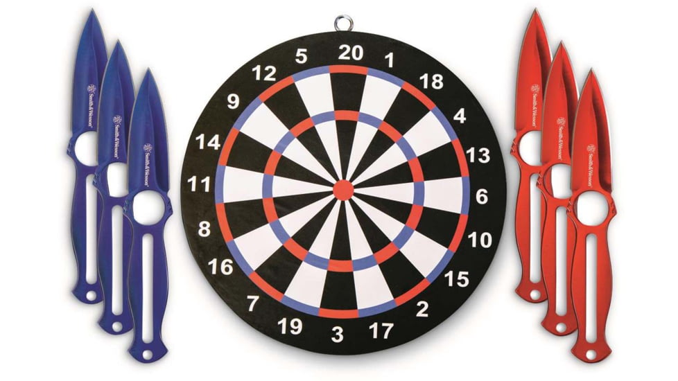 Smith &amp; Wesson SW Throwing Knife Set, 7.5 in, Stainless Steel, Fixed Blade, Multi, 1085965