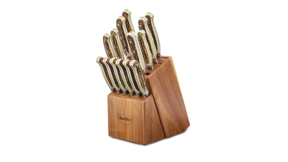 Smiths Cabin &amp; Lodge Cutlery 15-Pcs Block Set, Stag, 51032