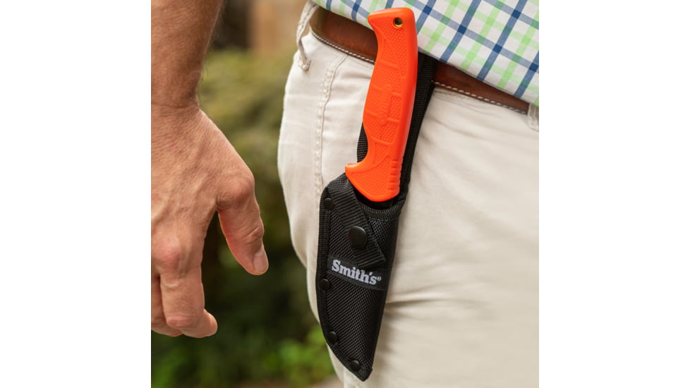 Smiths Edgesport Fixed Blade Gut Hook Knife, 4 in, Blaze Orange, 51236