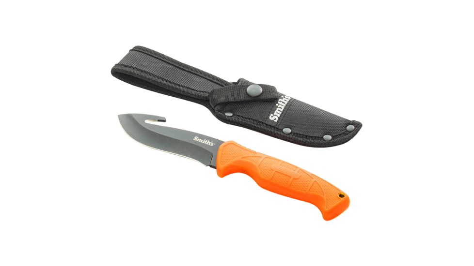 Smiths Edgesport Fixed Blade Gut Hook Knife, 4 in, Blaze Orange, 51236