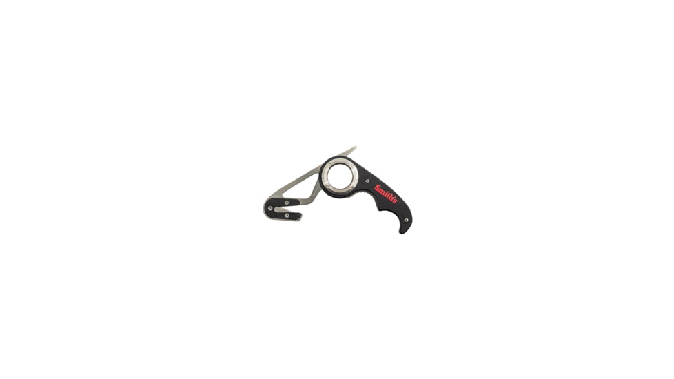 Smiths EdgeSport Folding Gut Hook/Seatbelt Cutter Knife, ABS Handle, Black, 51103