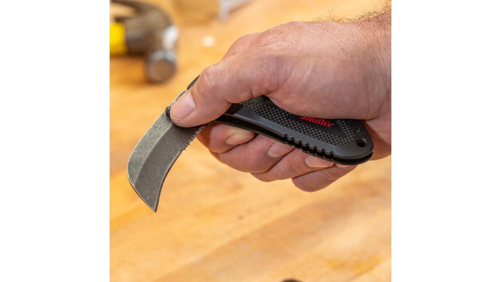 Smiths Edgework-Site Hawk Bill Foldiing Knife, 2.7 in, Frame Lock, Black, 51240