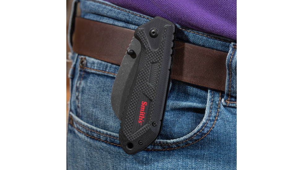 Smiths Edgework-Site Hawk Bill Foldiing Knife, 2.7 in, Frame Lock, Black, 51240