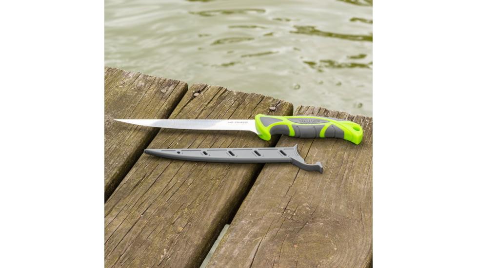 Smiths Mr. Crappie 7 in Slab-Sticker Fillet Knife, Steel, Green, 51209