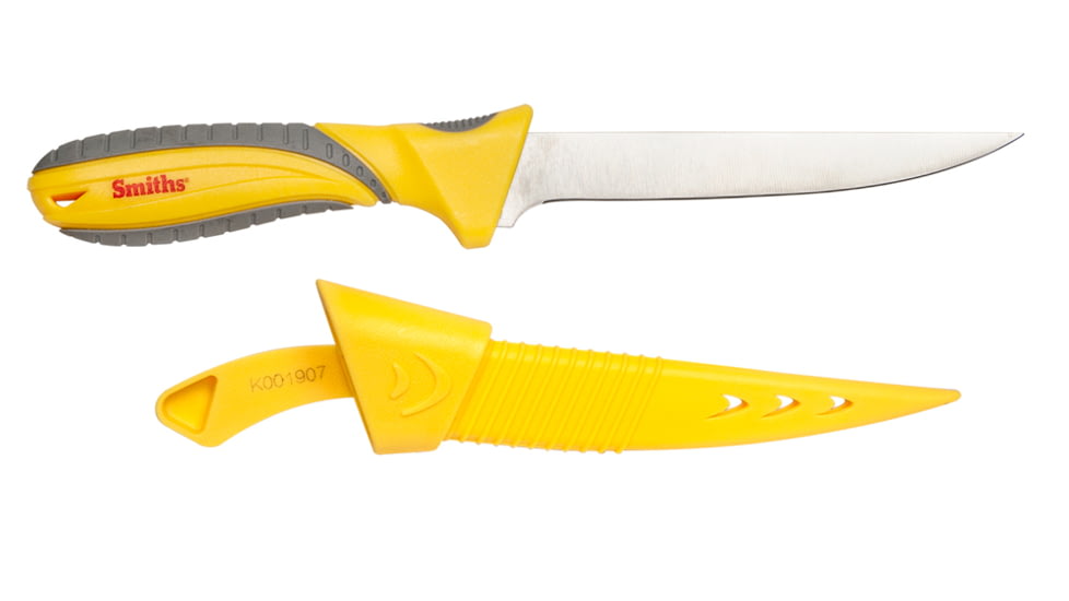Smiths Mr. Crappie Stainless Fillet Knife, 6in, 400 Stainless Steel, Fillet Blade, Yellow/Gray, 51165