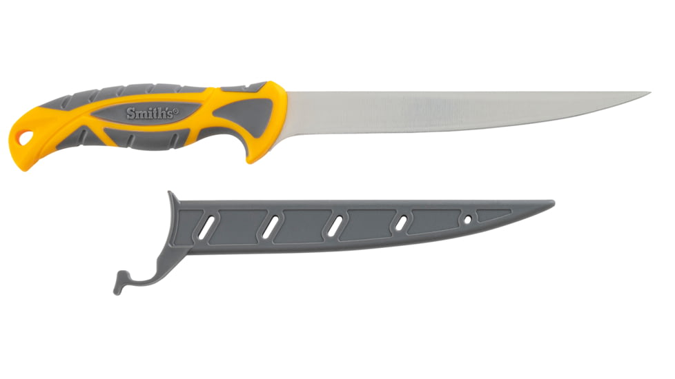 Smiths RegalRiver Fillet Knife, 7in, 400 Stainless Steel, Fillet Blade, TPE Handle, Orange/Gray, 51055