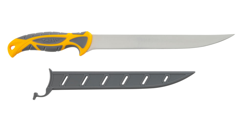 Smiths RegalRiver Fillet Knife, 9in, 400 Stainless Steel, Fillet Blade, TPE Handle, Orange/Gray, 51056