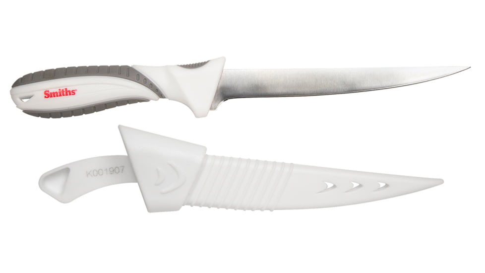 Smiths Saltwater Stainless Fillet Knife Bucket, 7in, 400 Stainless Steel, Fillet Blade, White/Gray, 51166