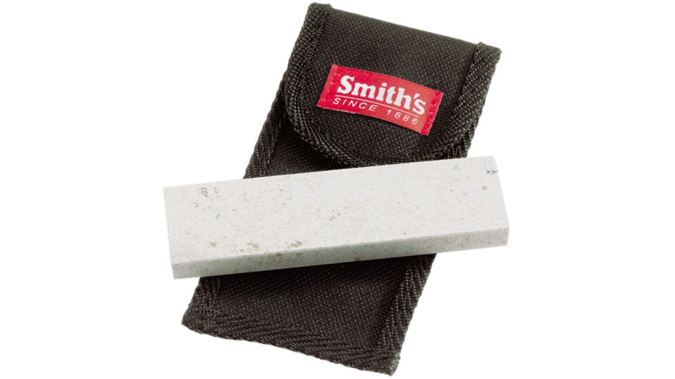 Smiths 4in. Arkansas Stone w/ Pouch, Gray/Black SP-MP4L