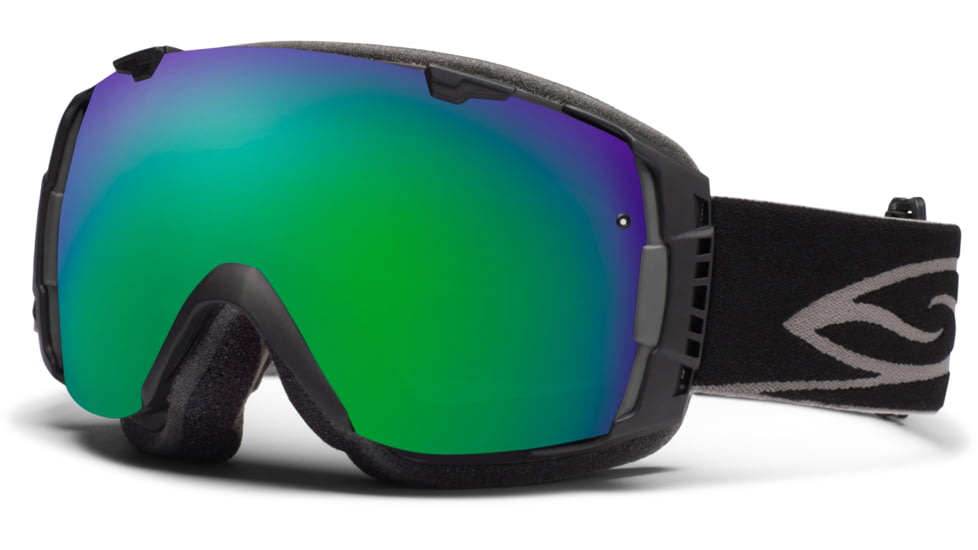 Smith Optics I/O Snow Goggles - Black Frame w/ Green Sol X and Red Sensor Lens IO7NXBK12