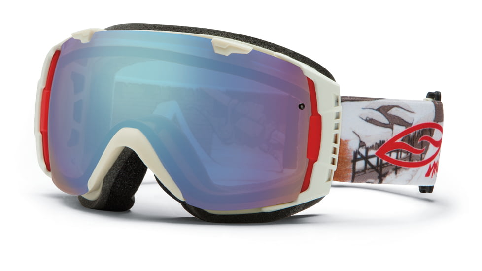 Smith Optics I/O Snow Goggles - Bone Prospector Frame w/ Blue Sensor and Red Sol X Lens IO7ZBP13