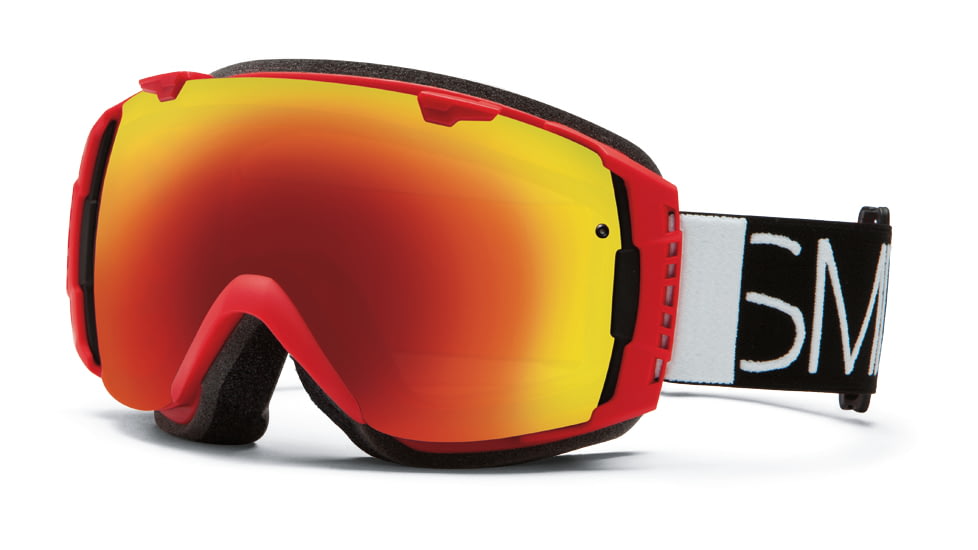 Smith Optics I/O Snow Goggles - Fire Blockhead Frame w/ Red Sol X and Blue Sensor Lens IO7DXFB13