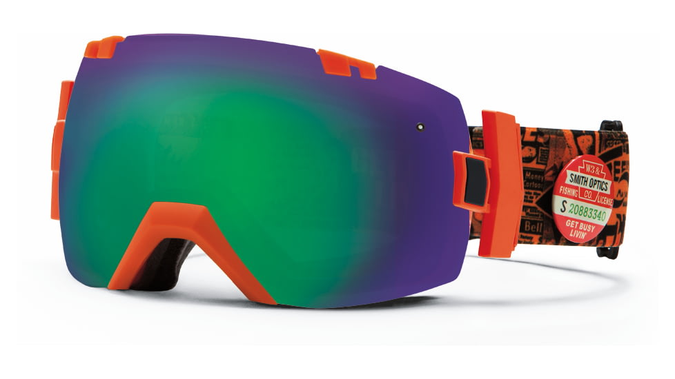 Smith Optics I/OX Snow Goggles - Orange W3 Frame w/ Green Sol X and Red Sensor Lens IL7NXOW13