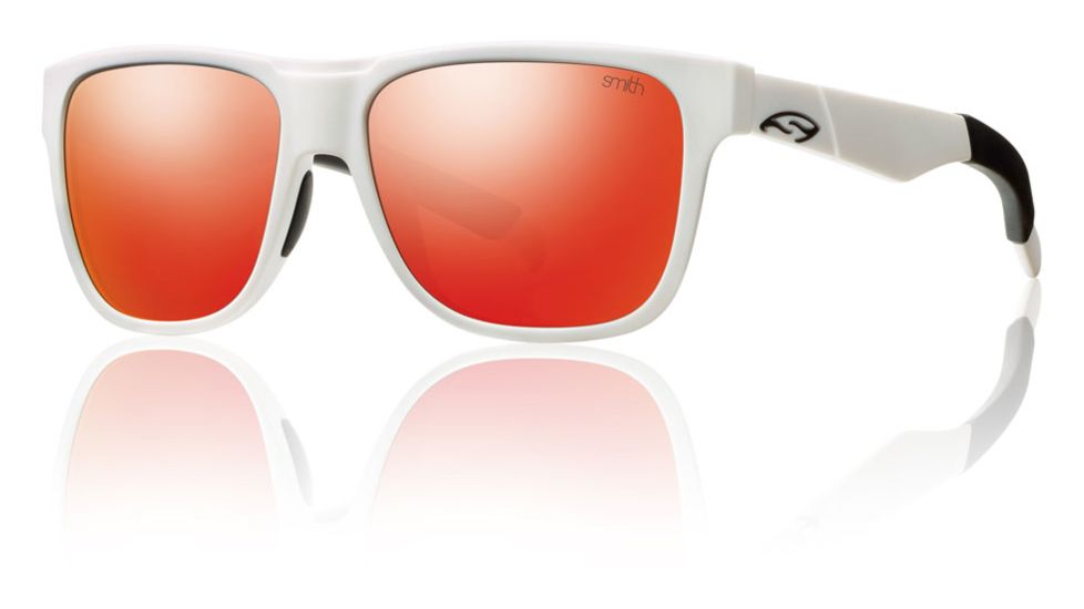 Smith Optics Lowdown Sunglasses - Matte White Frame w/ Red Sol-X Lens LDPCDMMW