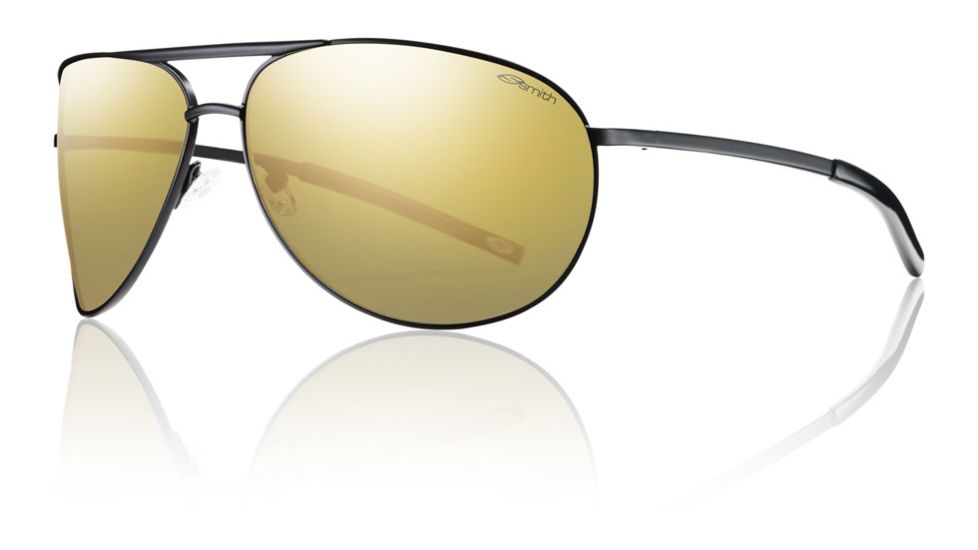 Smith Optics Serpico Sunglasses - Matte Black Frame w/ Polarized Gold Mirror Lens SEPPGDMMB