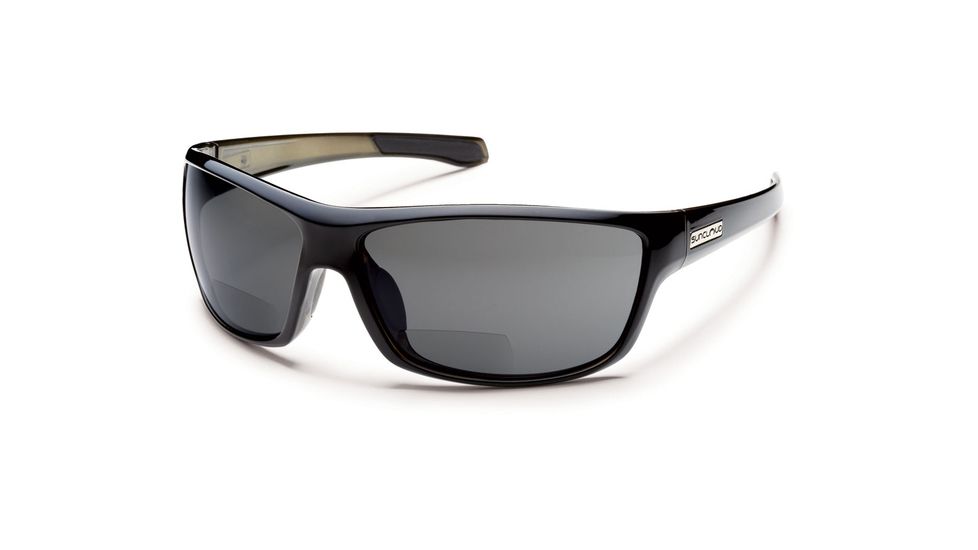 Suncloud Polarized Optics Conductor +2.00 Sunglasses - Black Backpaint Frame and Gray Polarized Polycarbonate Lens S-CDPPGYBK200