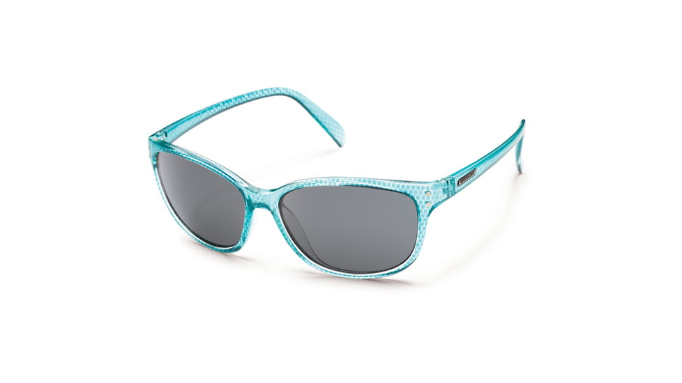 Suncloud Polarized Optics Flutter Sunglasses - Aqua Print Frame and Gray Polarized Polycarbonate Lens S-FEPPGYAQ