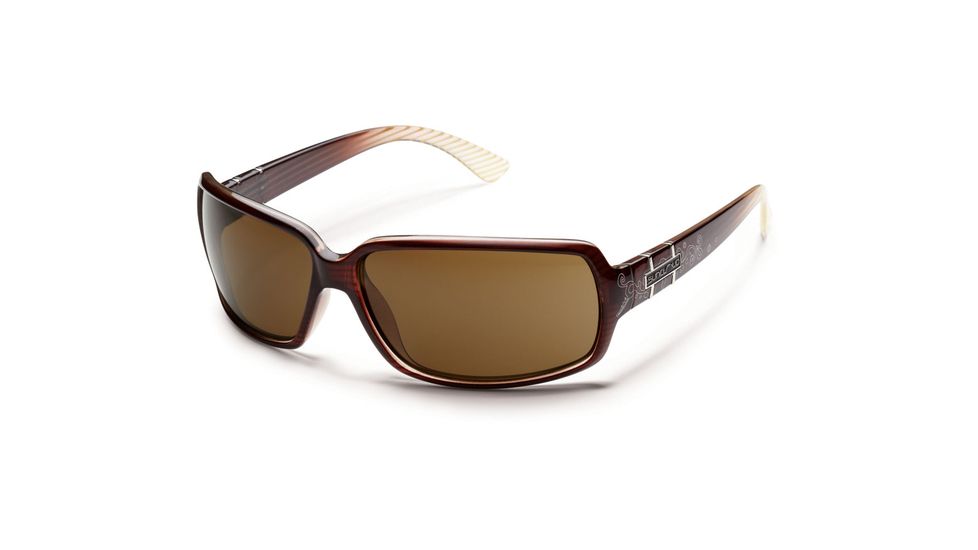 Suncloud Polarized Optics Poptown Sunglasses - Brown Stripe Laser Frame and Brown Polarized Polycarbonate Lens S-PPPPBRBZ
