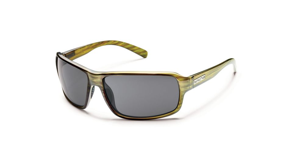 Suncloud Polarized Optics Tailgate Sunglasses - Green Stripe Frame and Gray Polarized Polycarbonate Lens S-TLPPGYGNS
