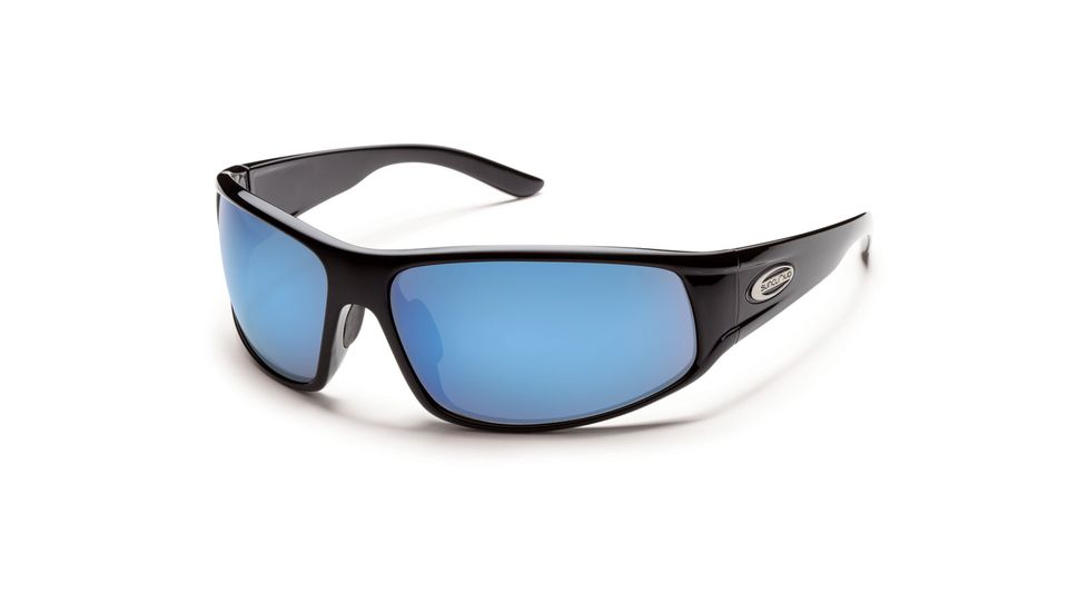 Suncloud Polarized Optics Warrant Sunglasses - Black Frame and Blue Mirror Polarized Polycarbonate Lens S-WAPPUMBK