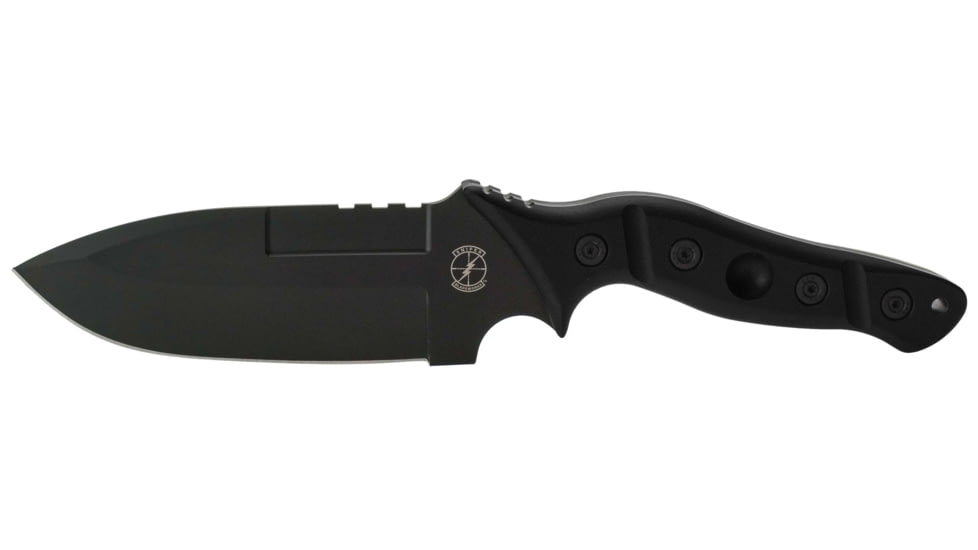 Sniper Bladeworks MAMU Fixed Blade Knife, 5.46in, 420HC Steel, Fixed Blade, Black Handle, Black, MAMUBLKBLK