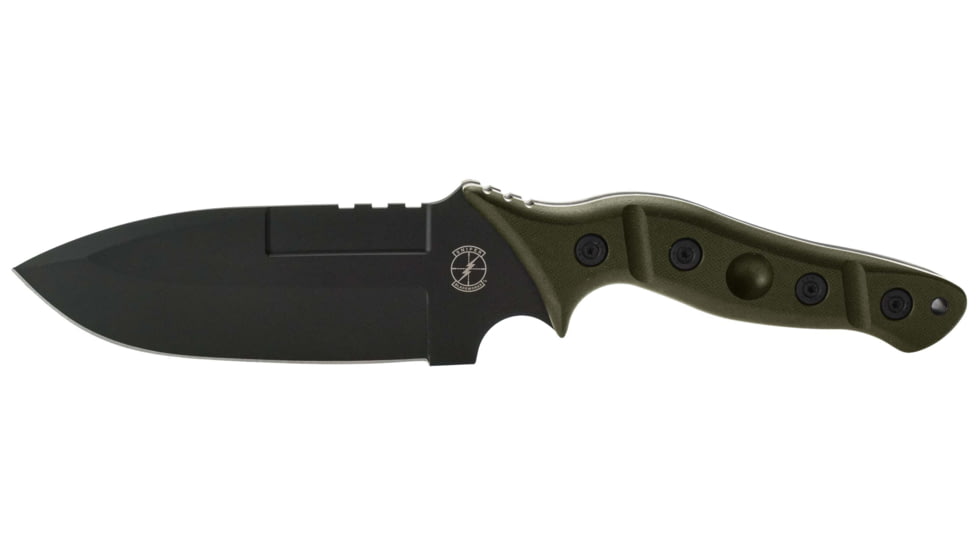 Sniper Bladeworks MAMU Fixed Blade Knife, 5.46in, 420HC Steel, Fixed Blade, OD Green Handle, Black, MAMUODGBLK
