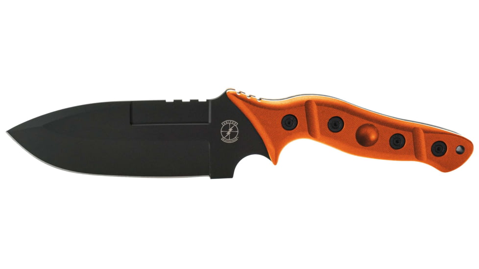 Sniper Bladeworks MAMU Fixed Blade Knife, 5.46in, 420HC Steel, Fixed Blade, Sniper Orange Handle, Black, MAMUORGBLK