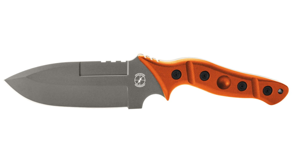 Sniper Bladeworks MAMU Fixed Blade Knife, 5.46in, 420HC Steel, Fixed Blade, Sniper Orange Handle, Satin, MAMUORGSAT