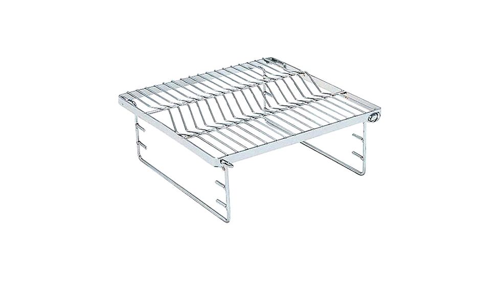 Snow Peak Fireplace Grill Bridge, 11.6x13.2x4.9in, Small, Chrome, ST-031GN