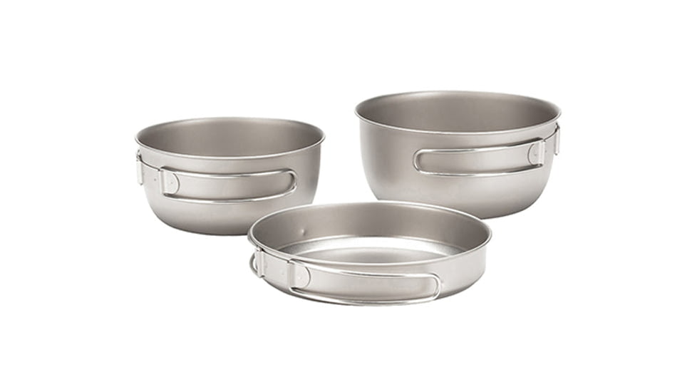 Snow Peak Titanium 3 Piece Cookset, STW-001T