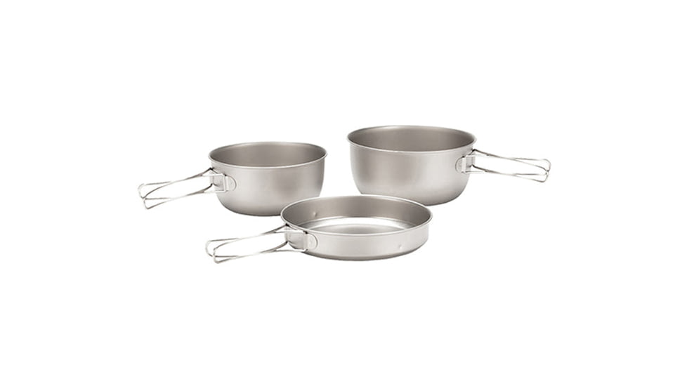 Snow Peak 3 Piece Titanium Cookset, One Size, STW-001T