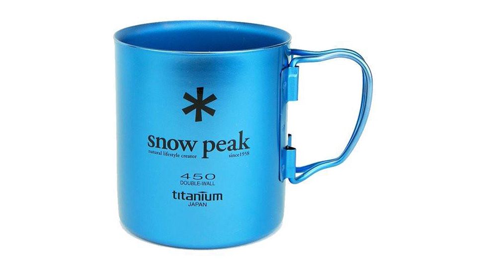 Snow Peak Titanium Double Wall Mug- 450 Blue