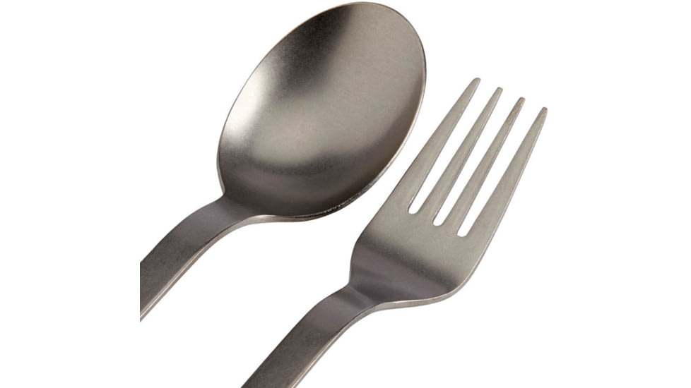 Snow Peak Titanium Fork &amp; Spoon Set, Silver, SCT-002