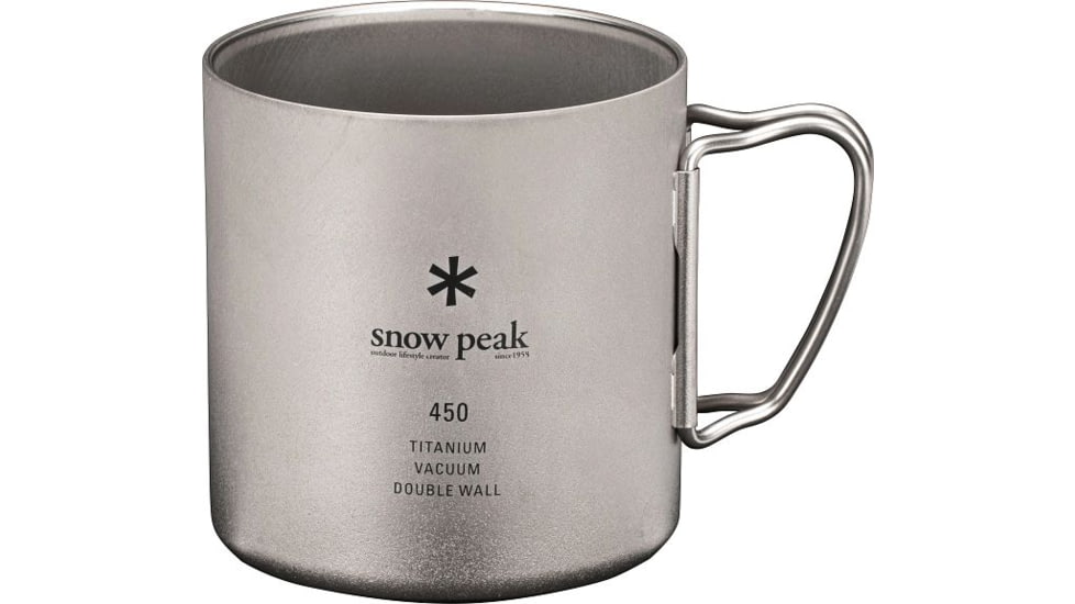Snow Peak Titanium Vacuum-Insulated Mug, 450ml, Titanium, MG-163