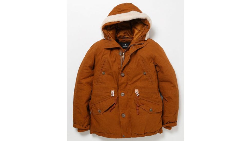 Snow Peak Waxed Down Jacket - Men's -Brown-Small