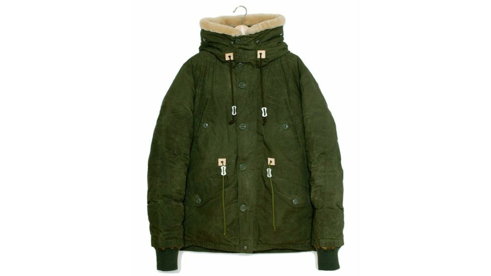 Snow Peak Waxed Down Jacket - Men's -Olive-Small