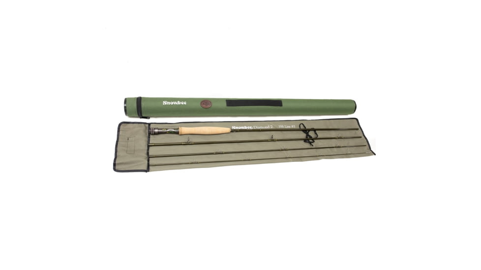 Snowbee Diamond2 Series Fly Rod, Half Wells, 3.5oz, 4-pc, Olive Green, 9ft 0in 5WT, 10155