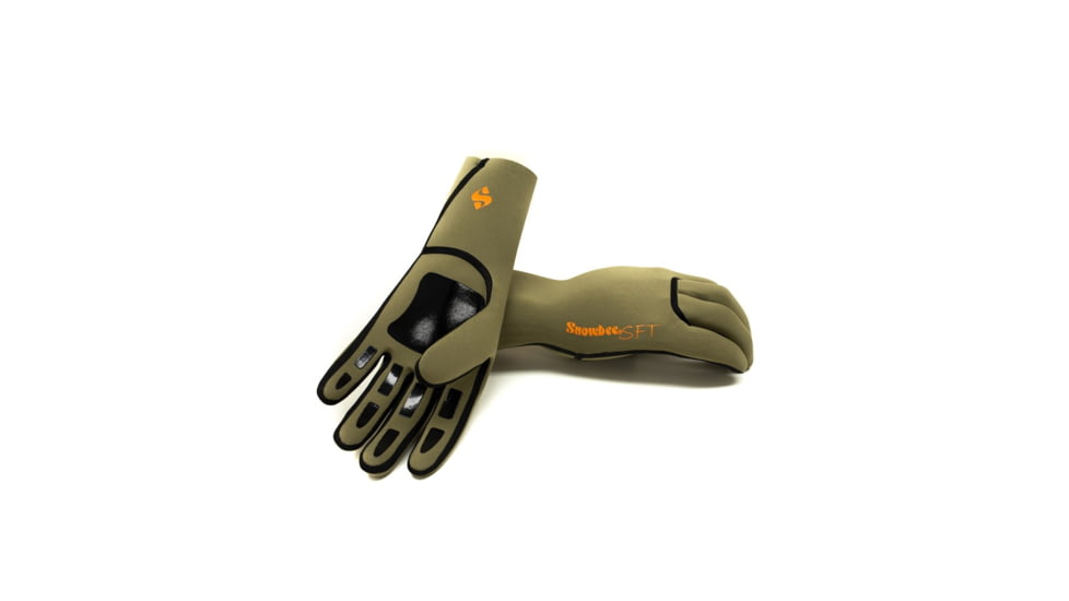 Snowbee SFT Neoprene Gloves, 1mm, Mid Olive/Black, Large, 13124OO-L