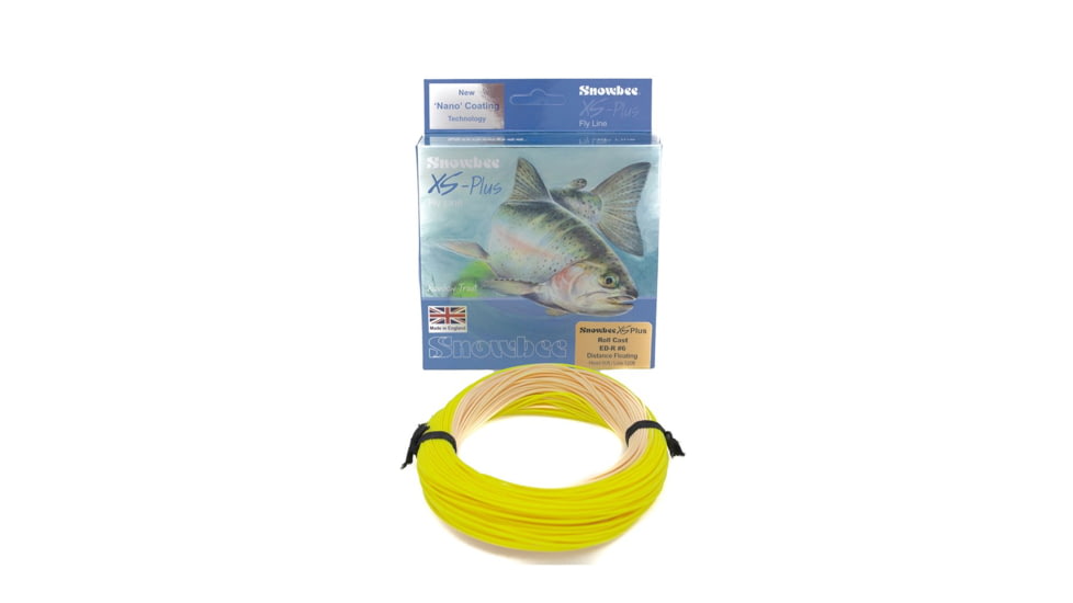 Snowbee Specialist Distance Fly Lines XS-Plus ED Roll-Cast, Single Hand Spey, Floating, Buckskin/Hi Viz Yellow, WF#6, SPFL-EDRC6F