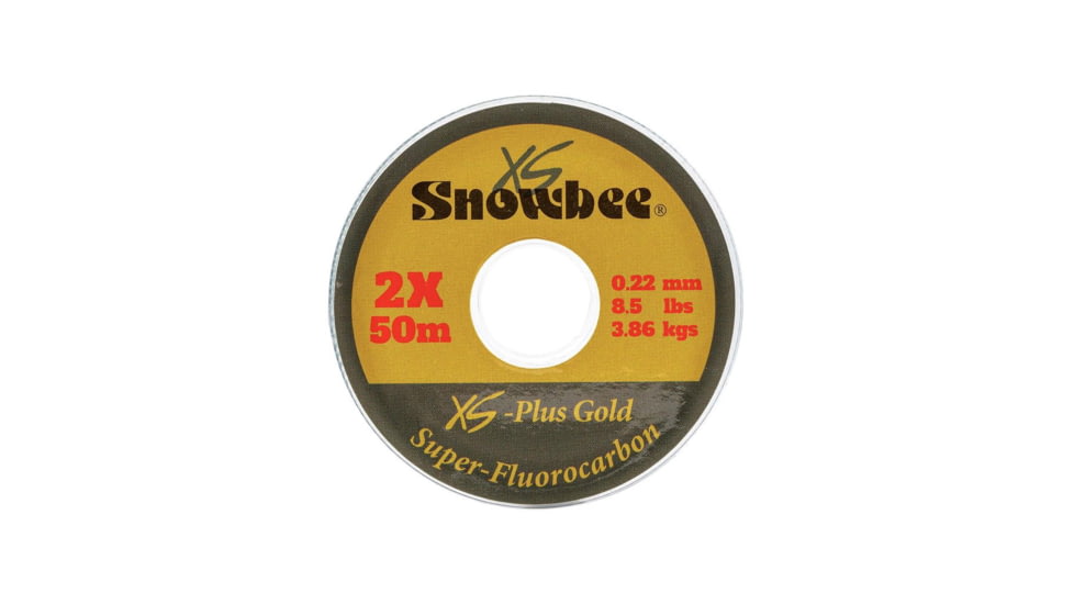Snowbee XS-Plus Gold Super-Fluorocarbon Tippet, Clear, 3X / 0.20mm / 7.5lbs / 50m, 15782