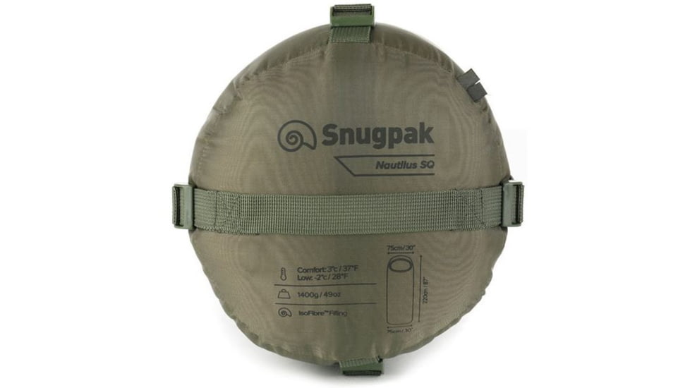 Snugpak Basecamp Nautilus SQ 35 Sleeping Bag, Synthetic, Olive, Right, 98205