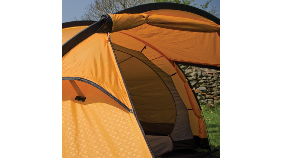 SnugPak Journey Quad Tent, 75D 185T Ripstop Polyester, Two Vents And Two Mesh Vented Doors, Sunburst Orange, 96004