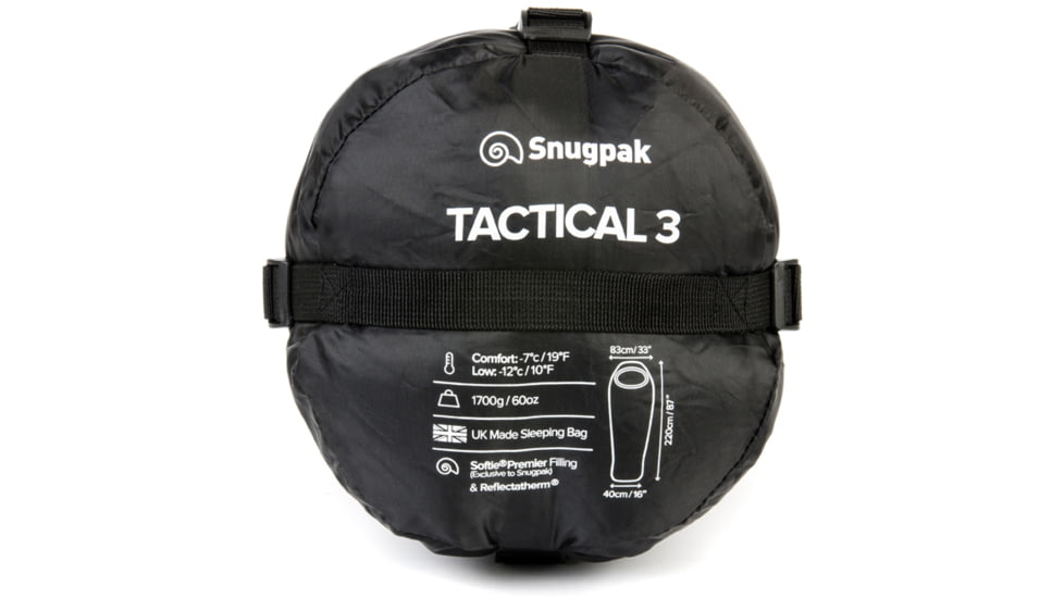 SnugPak Softie Tactical Sleeping Bag 3, Black, 91150